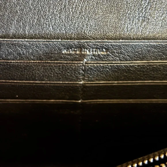 RARE Saint Laurent Calfskin Matelasse Chevron Heart Patchwork Monogram WOC-Black - Picture 10 of 15